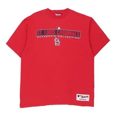 St. Louis Cardinals Majestic MLB T-Shirt - Large Red Cotton