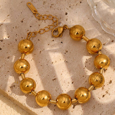 Round 304 Stainless Steel Beaded Bracelets for Women