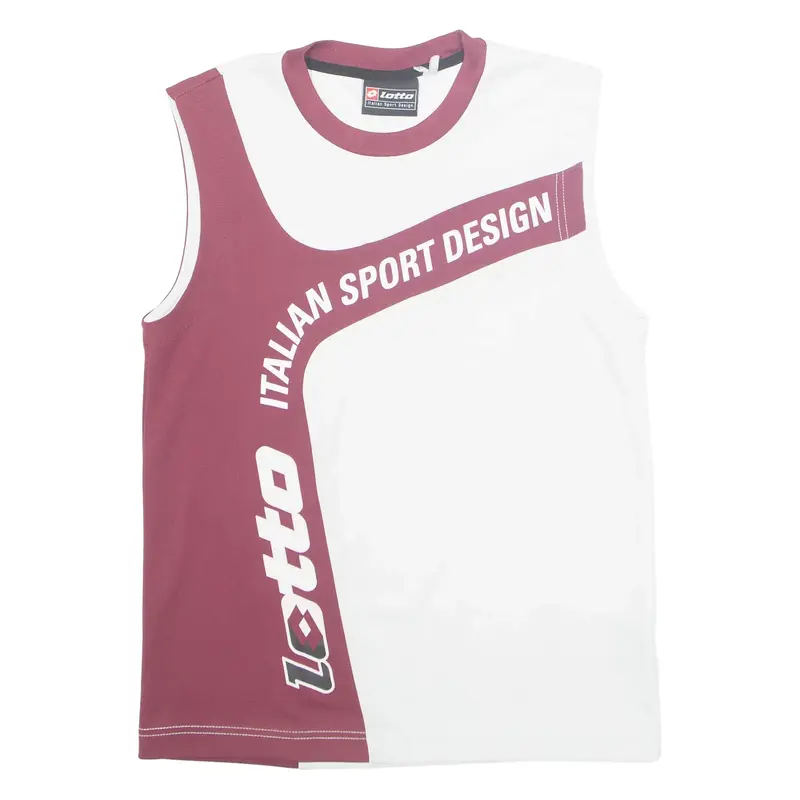 LOTTO Italian Sport Design Mens Jersey White Sleeveless USA M