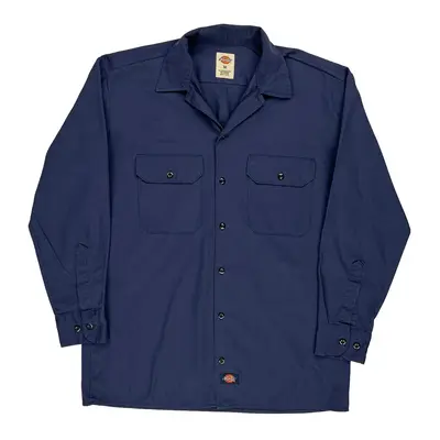 Dickies Shirt - Medium Navy Polyester Blend