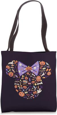 Disney Minnie Mouse Icon Candy And Pumpkins Halloween Tote Bag