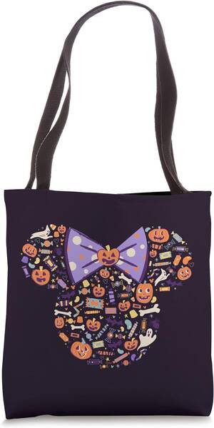 Disney Minnie Mouse Icon Candy And Pumpkins Halloween Tote Bag