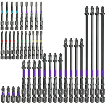 Magnetic Screwdriver Bit Set, Multifunctional Screwdriver Bit Set, Professional Anti-slip and Shockproof Screwdriver Bits, He...