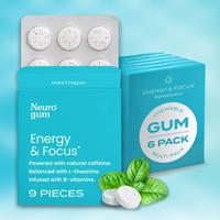 Neuro Energy Caffeine Nootropics for Energy & Focus - Sugar-Free with L-theanine, Caffeine, Vitamin B12 & Vitamin B6 - Pepper...