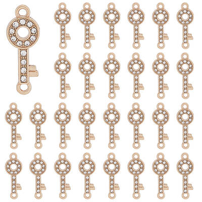 80Pcs Alloy Crystal Rhinestone Connector Charms