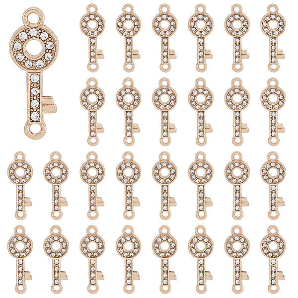 80Pcs Alloy Crystal Rhinestone Connector Charms