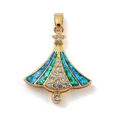 Christmas Brass Micro Pave Cubic Zirconia Pendant