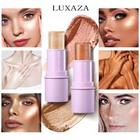LUXAZA 2 Colors Highlighter Stick Set 10ml Creamy Crayon Shimmer Blush, Highter&Bronzer for face and body, Shimmering and rad...