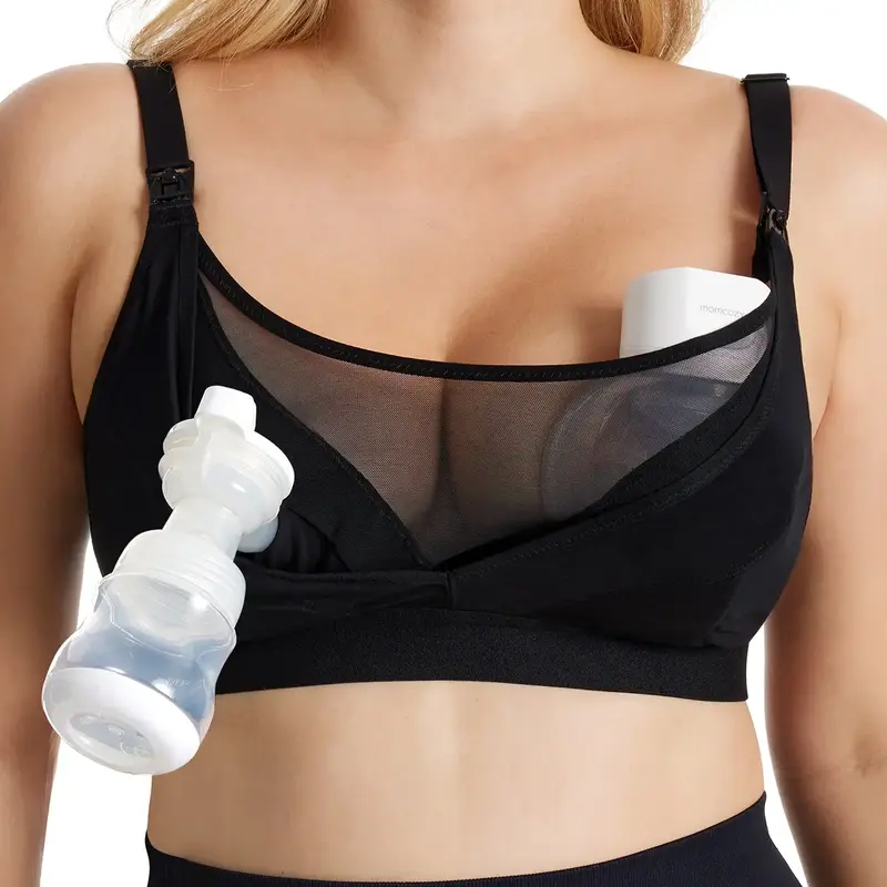 Momcozy Nursing Bras for Breastfeeding, HF018 Seamless Ultra Comfort Maternity Bra, Natural Shape, Pregnancy Sleep Bralette