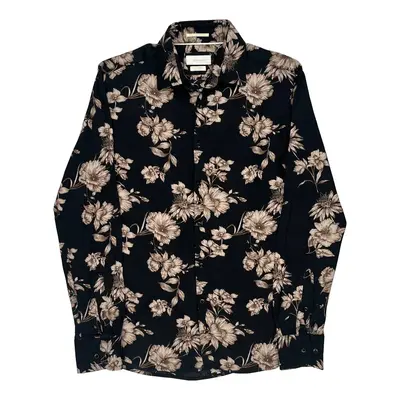 Porter & Ash Patterned Shirt - Medium Black Cotton Blend