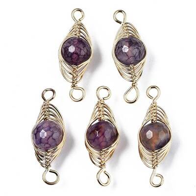 Natural Agate Link Connectors