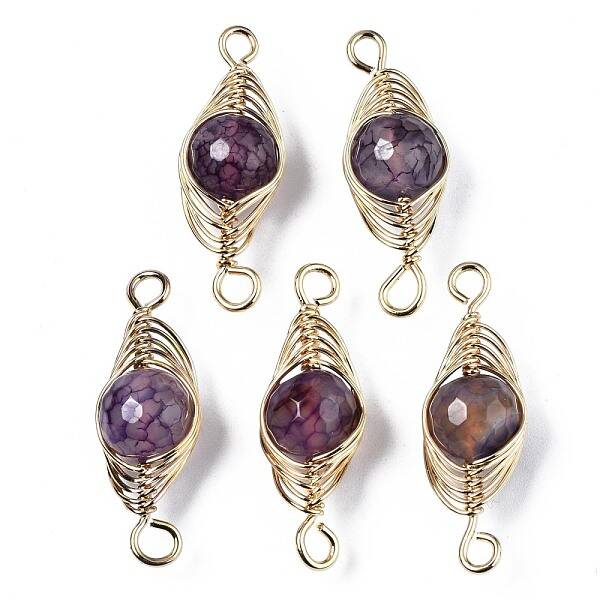 Natural Agate Link Connectors