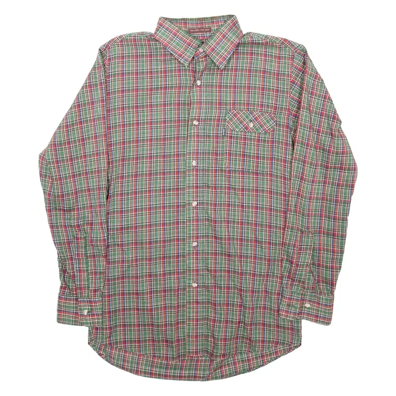 LEVI'S Mens Shirt Green Check Long Sleeve M