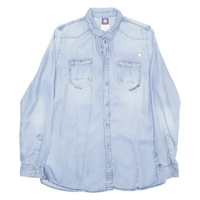 G-STAR RAW Womens Denim Shirt Blue Long Sleeve L