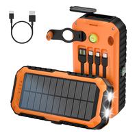 40000mAh solar hand-cranked power bank - hand-cranked power generation, flashlight lighting, compass, with built-in cable, an...