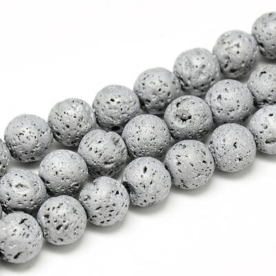 Electroplate Natural Lava Rock Beads Strands