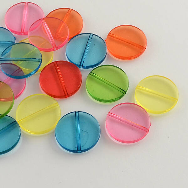 Flat Round Transparent Acrylic Beads