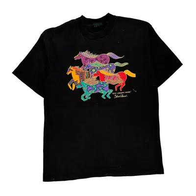 Single Stitch Laurel Burch Graphic T-Shirt - XL Black Cotton