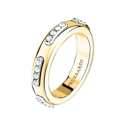 Trussardi Anello In Acciaio Bicolore Scintillante Concept Tjayy110 - Circuito: 54 Mm