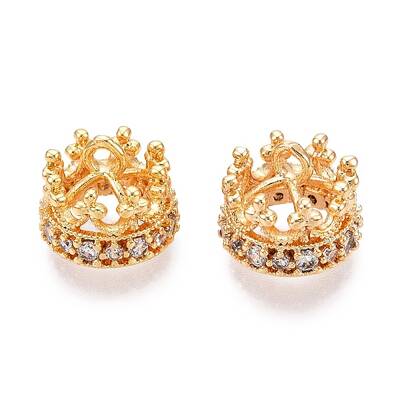 Brass Micro Pave Clear Cubic Zirconia Charms