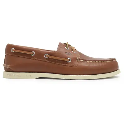 Sperry Authentic Original 2-Eye Full Grain Leather Men's Boat Shoes - Light Brown Brun Clair Pastel - Size:US 12 Men