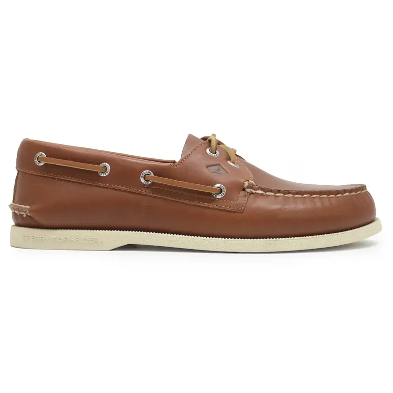 Sperry Authentic Original 2-Eye Full Grain Leather Men's Boat Shoes - Light Brown Brun Clair Pastel - Size:US 12 Men