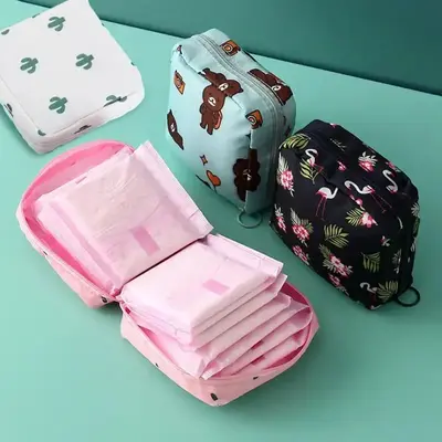 Sanitary Napkin Storage Bag, Portable Menstrual Pad Organiser Bag, Small Zipper Bag Storage Organizer Bag for Travel Storage,...