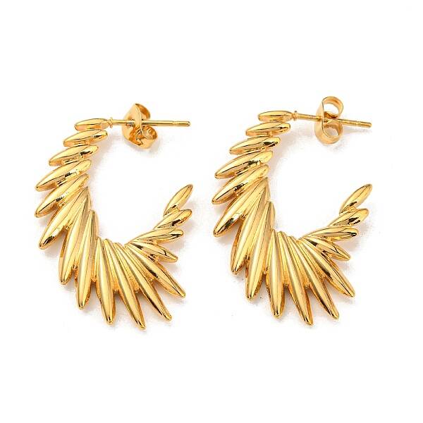 304 Stainless Steel Wing Stud Earrings