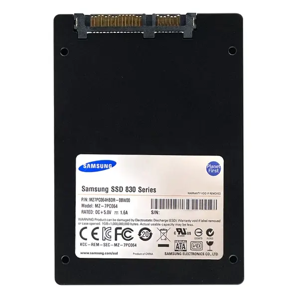 MZ7PC064HBDR-0BW00 Samsung 830 Series 64GB 2.5-inch 6GB/s SATA NAND MLC (Basic Kit) Solid State Drive