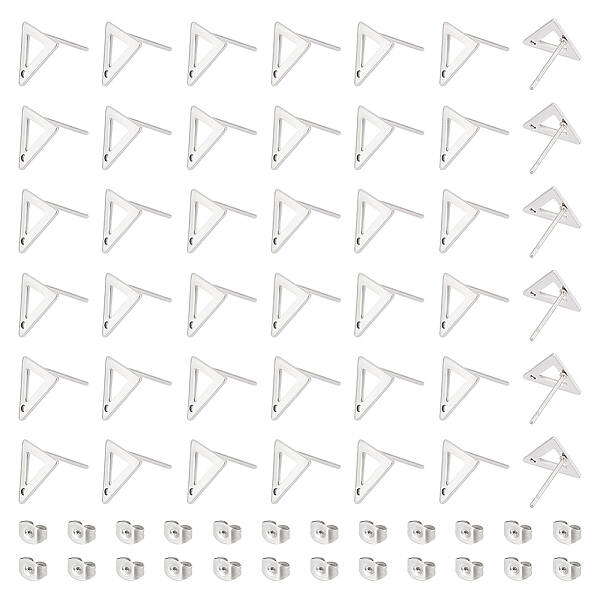 201 Stainless Steel Stud Earring Findings with Hole