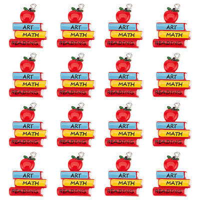 25Pcs Opaque Resin Pendants for Teachers' Day