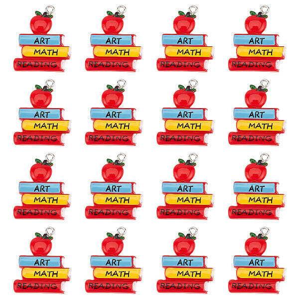 25Pcs Opaque Resin Pendants for Teachers' Day