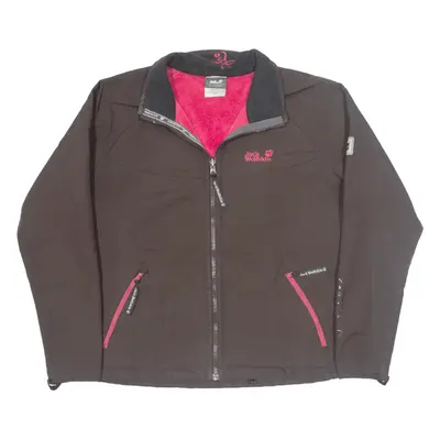 JACK WOLFSKIN Fleece Lined Jacket Brown Womens UK 16