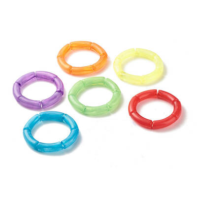 Acrylic Tube Beaded Stretch Bracelets Set