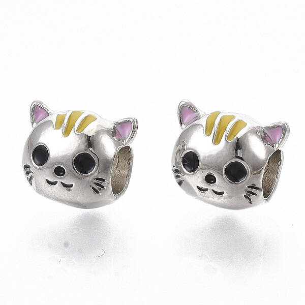 Alloy Kitten European Beads