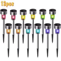 WHATOOK 12 Pack Solar Lights Outdoor, LED Landscape Lighting for Walkway Terrace Outdoor with Waterproof Features