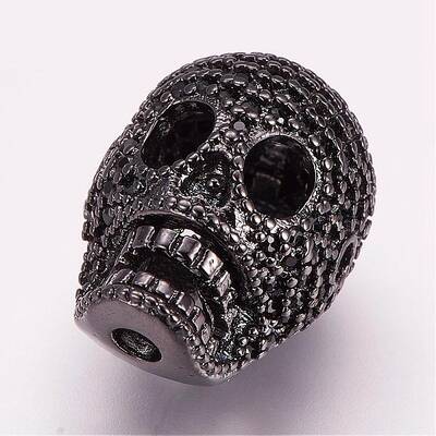 Brass Micro Pave Cubic Zirconia Beads