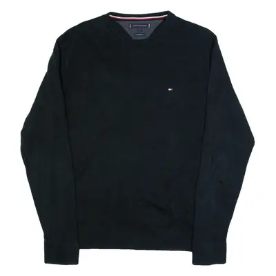 TOMMY HILFIGER Mens Jumper Black Tight Knit L