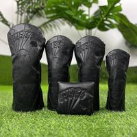 Poker Card Design Golf Club Head Cover, 4 Counts/set Waterproof & Durable Golf Club Head Cover, Golf Accessories for Hybrid D...