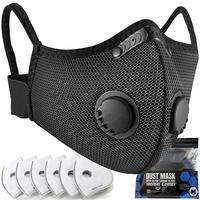 BASE CAMP Silver and Black Upgrade M Plus Dust Mask, Reusable Respirator Face Mask with 6 Activated Carbon Filters, Safety Wo...