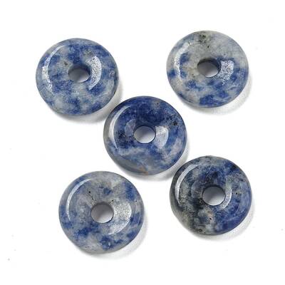 Natural Blue Spot Jasper Donut/Pi Disc Charms