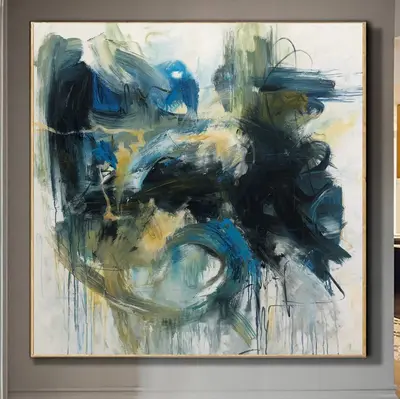 Extra Large Abstract Bullfight Paintings On Canvas Yellow Corrida Wall Art Modern Wall Decor | MOUNTAINSCAPE