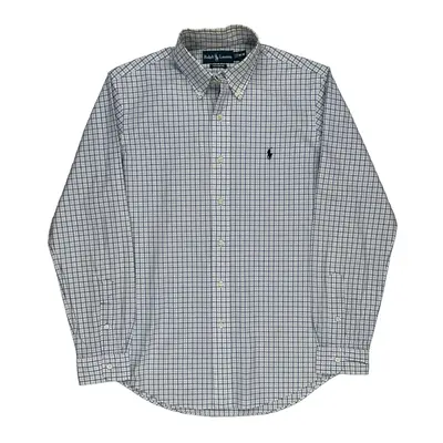 Ralph Lauren Checked Shirt - Medium White Cotton | Size: medium