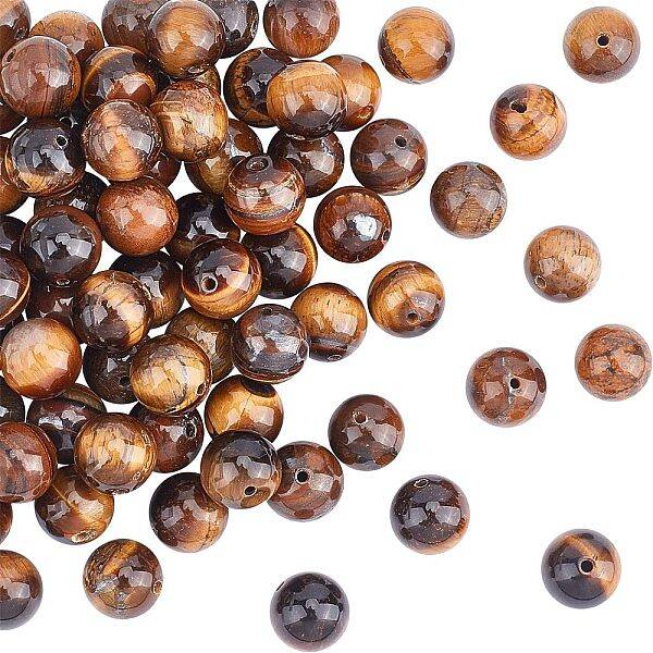 Grade AB Natural Tiger Eye Round Beads Strands
