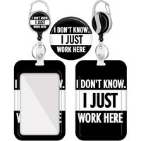 Back to School Supplies ID Badge Holder with Retractable Reel, 1 Count ID Name Tag Work Badge Clip, Heavy Duty Vertical Card ...