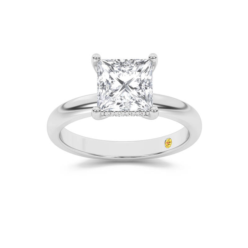 Firefly Hidden Halo Princess Cut Lab Grown Diamond Engagement Ring | 10K White Gold 2 1/10 CT. TW.