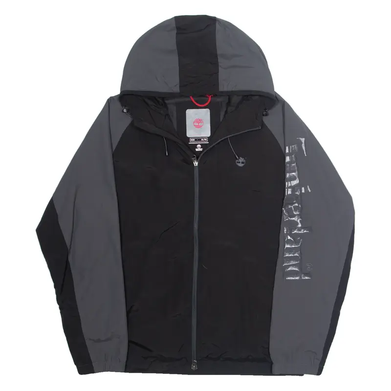 TIMBERLAND Mens Rain Jacket Grey Hooded XL