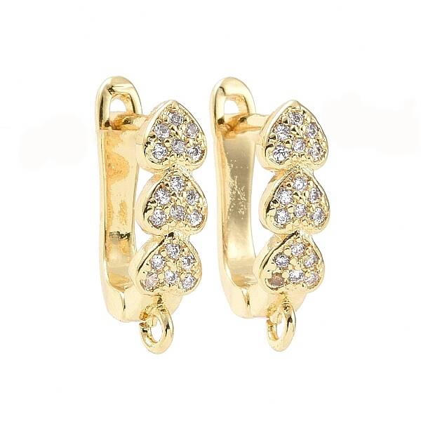 Brass Micro Pave Cubic Zirconia Hoop Earring Findings