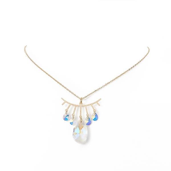 Teardrop Glass Pendant Necklace
