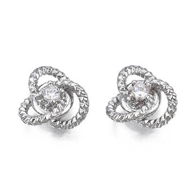 Brass Micro Pave Cubic Zirconia Cabochons